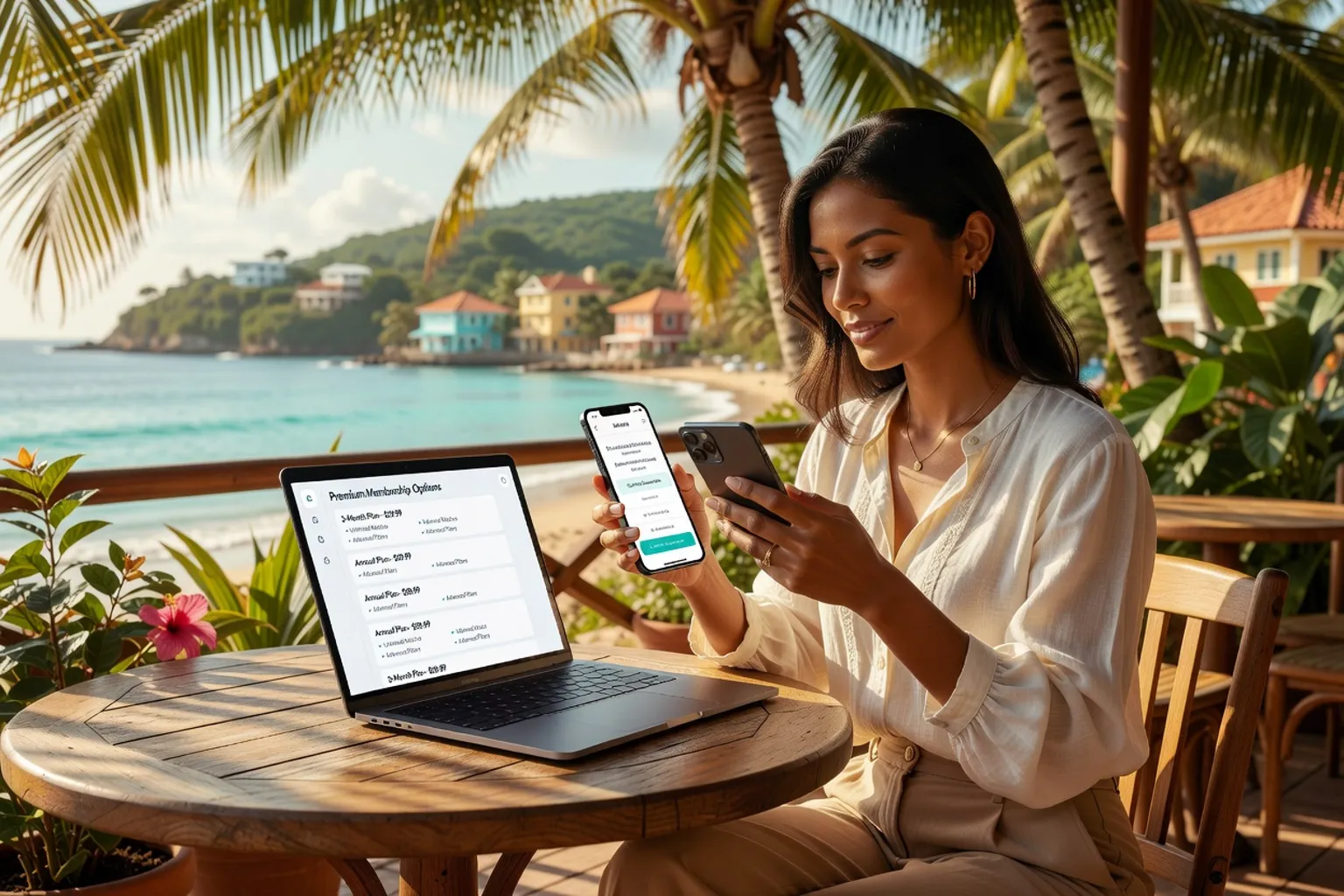Une personne compare les tarifs d'abonnements de rencontre sur son téléphone à La Réunion
