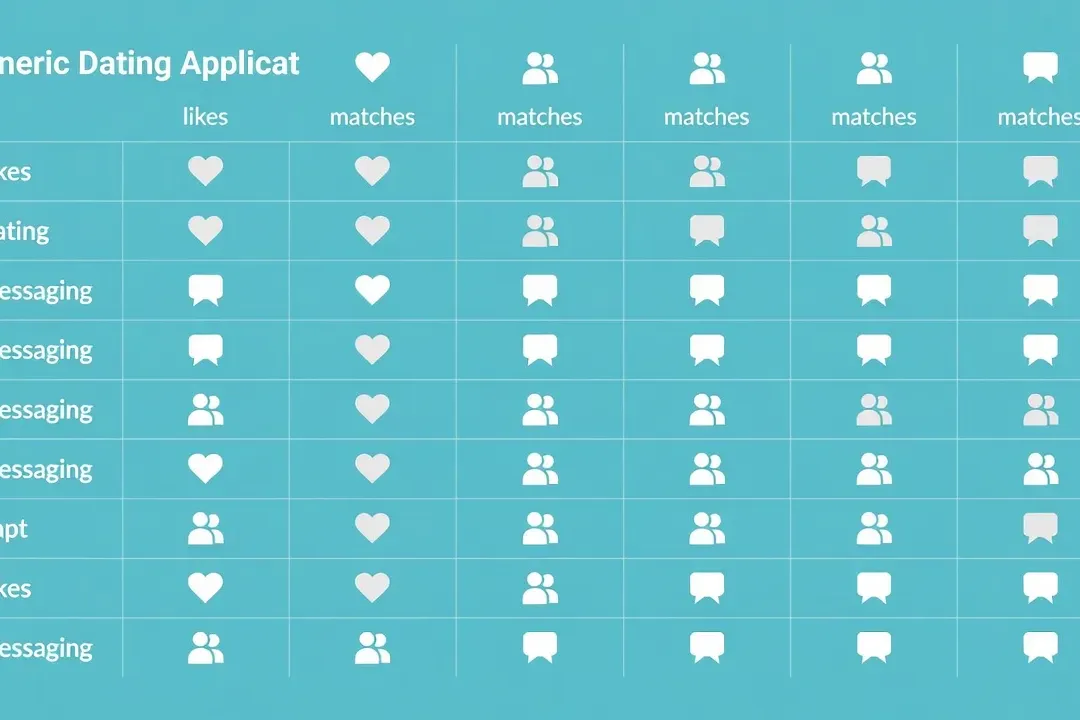 Tableau comparatif des applications de rencontre DOM-TOM en style infographique sur fond bleu-turquoise